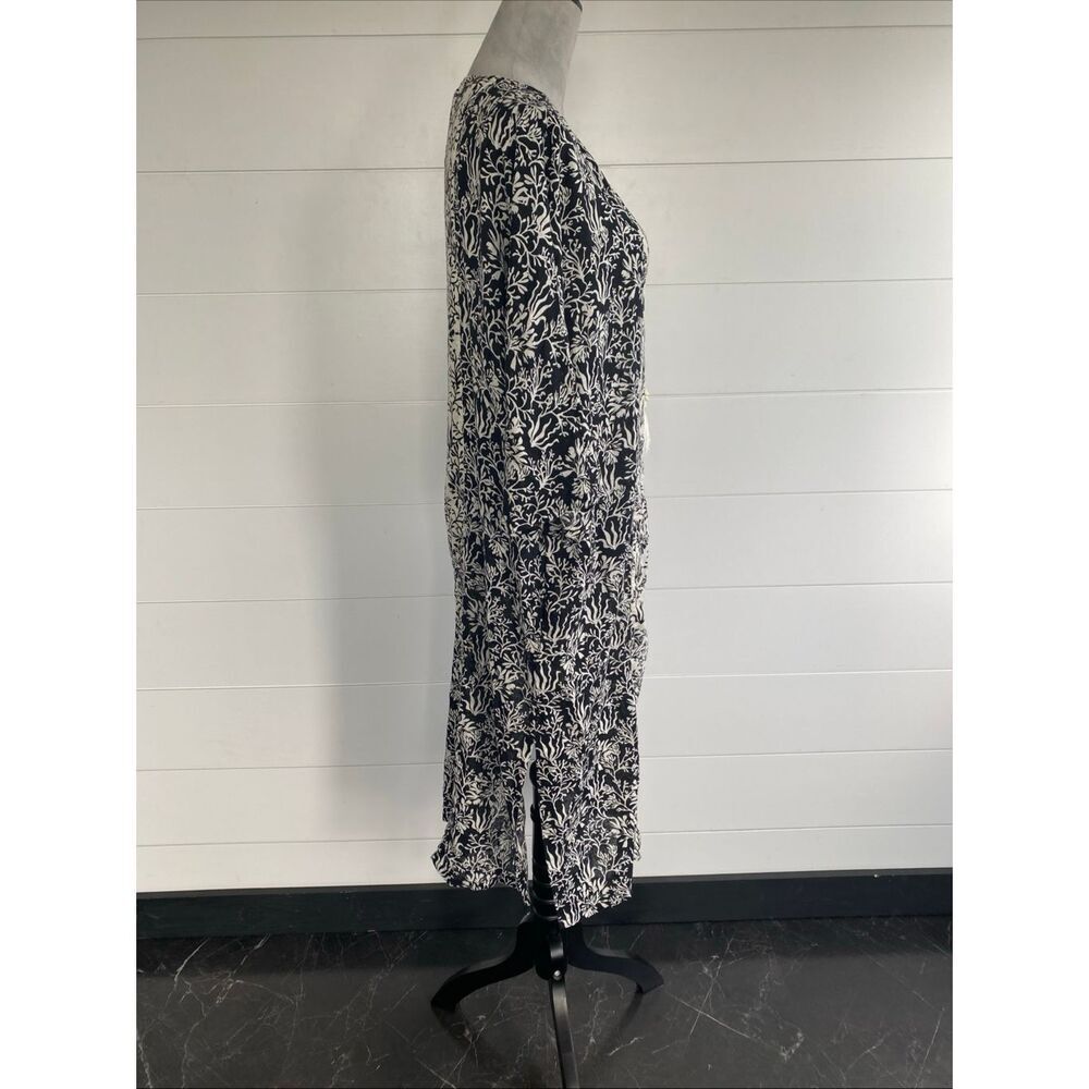Martha Stewart Kaftan Dress Beach Cover-Up Size S Black & White Linen Blend - Picture 5 of 12
